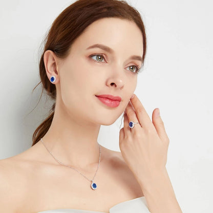 Diana Inspired Oval Sapphire Halo Ring Classic Elegance